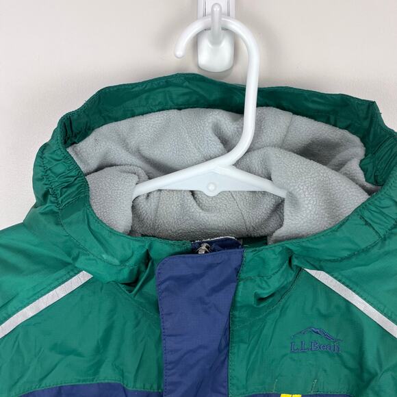 L.L. Bean Kids Lined Trail Model Wind and Rain Jacket Color Block S 4T - Picture 2 of 15